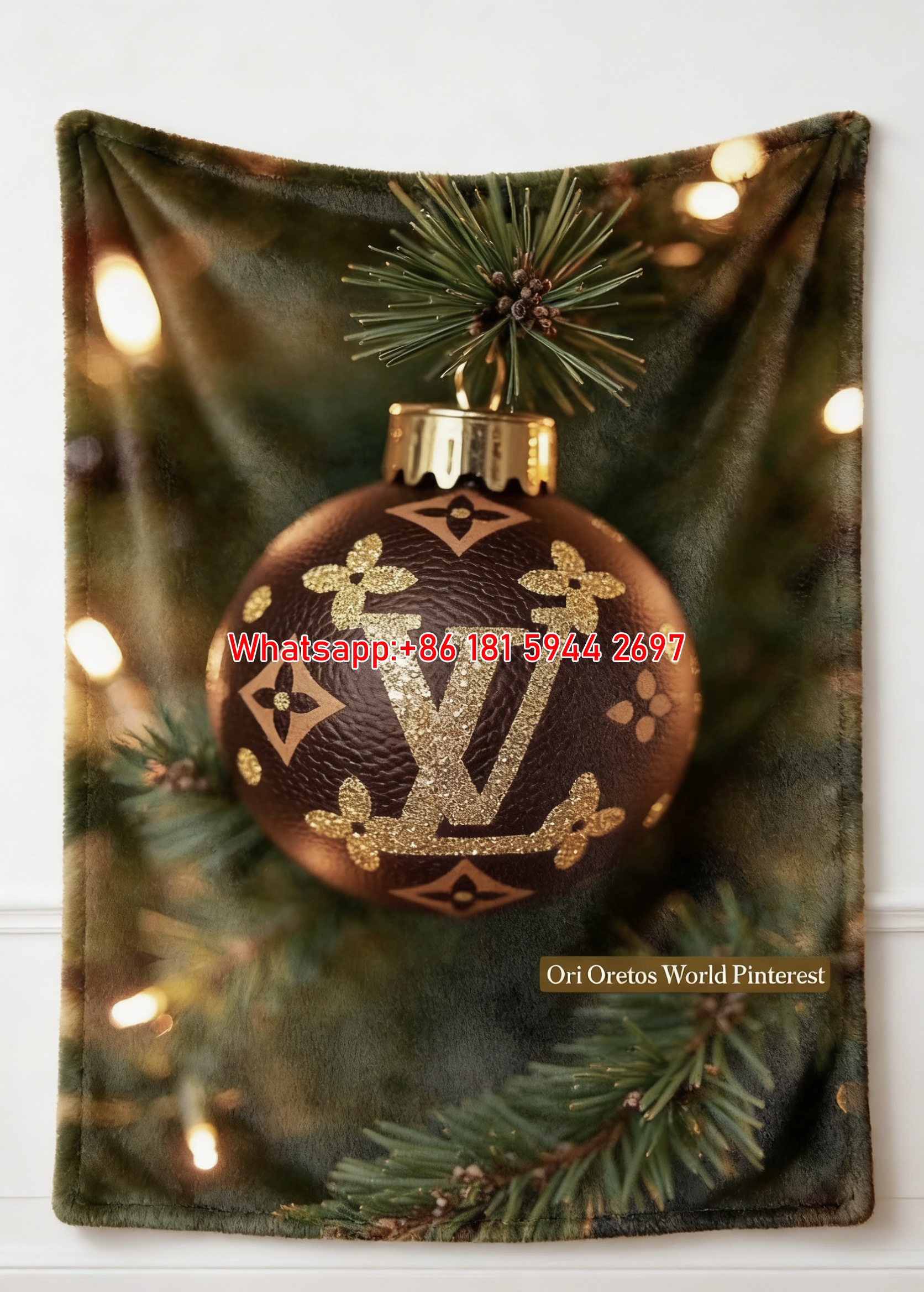 Luxury LV Monogram Bauble Fleece Throw 237